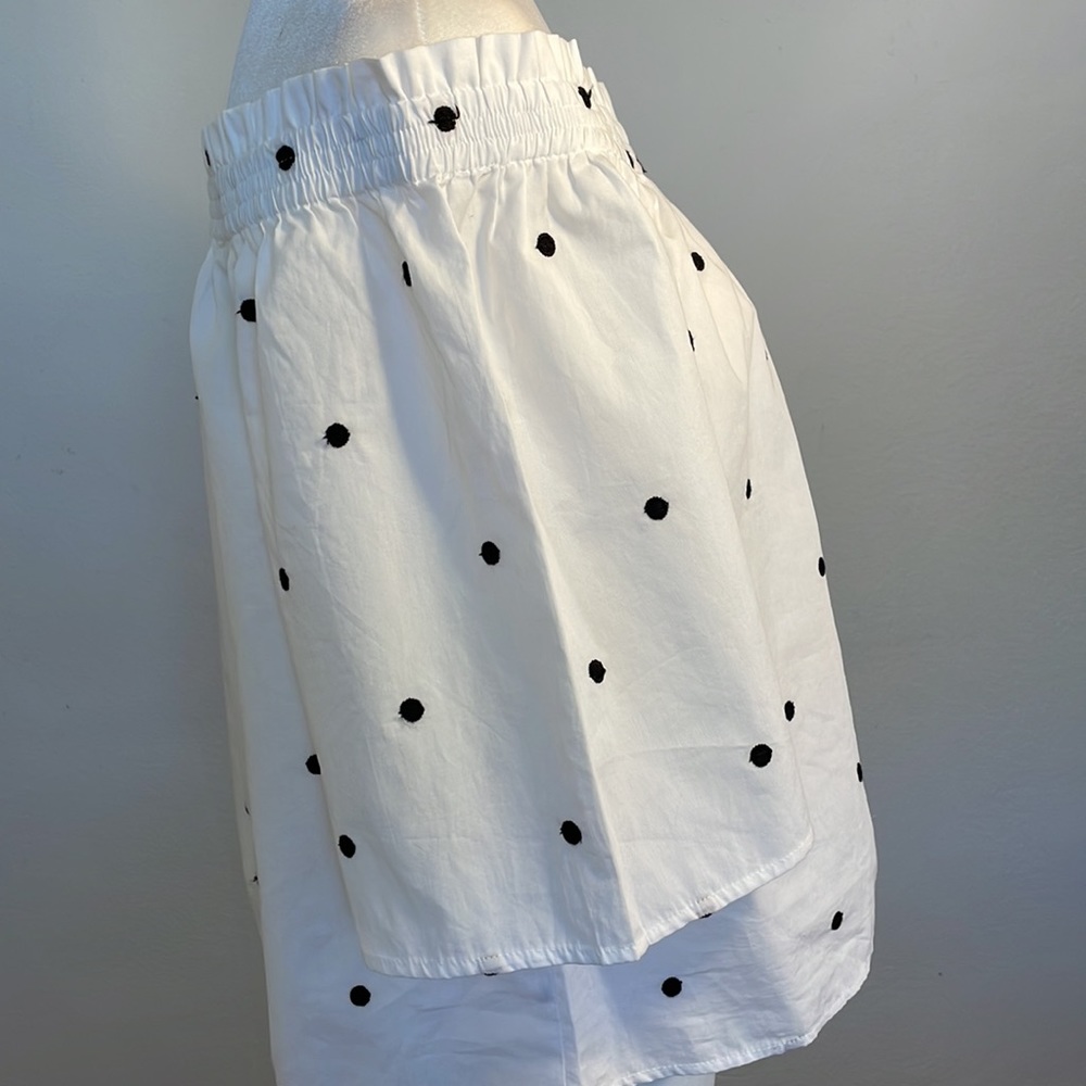 Embroiled Polka dot off-the-shoulder blouse 100% Cotton size 8 - Picture 3 of 8